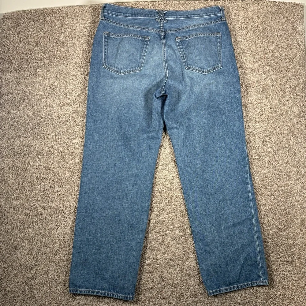 Alex Mill The Bev Relaxed High Waist Straight Blue Washed Women Jeans Sz 32